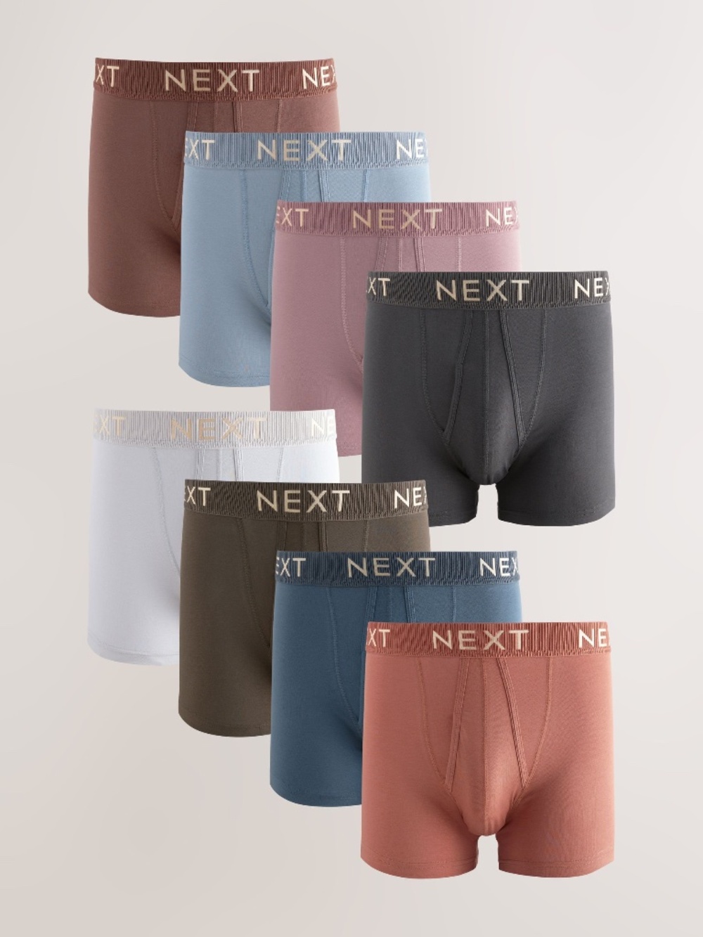 NEXT Neutral Tones 8 pack A-Front Boxers LARGE NWT